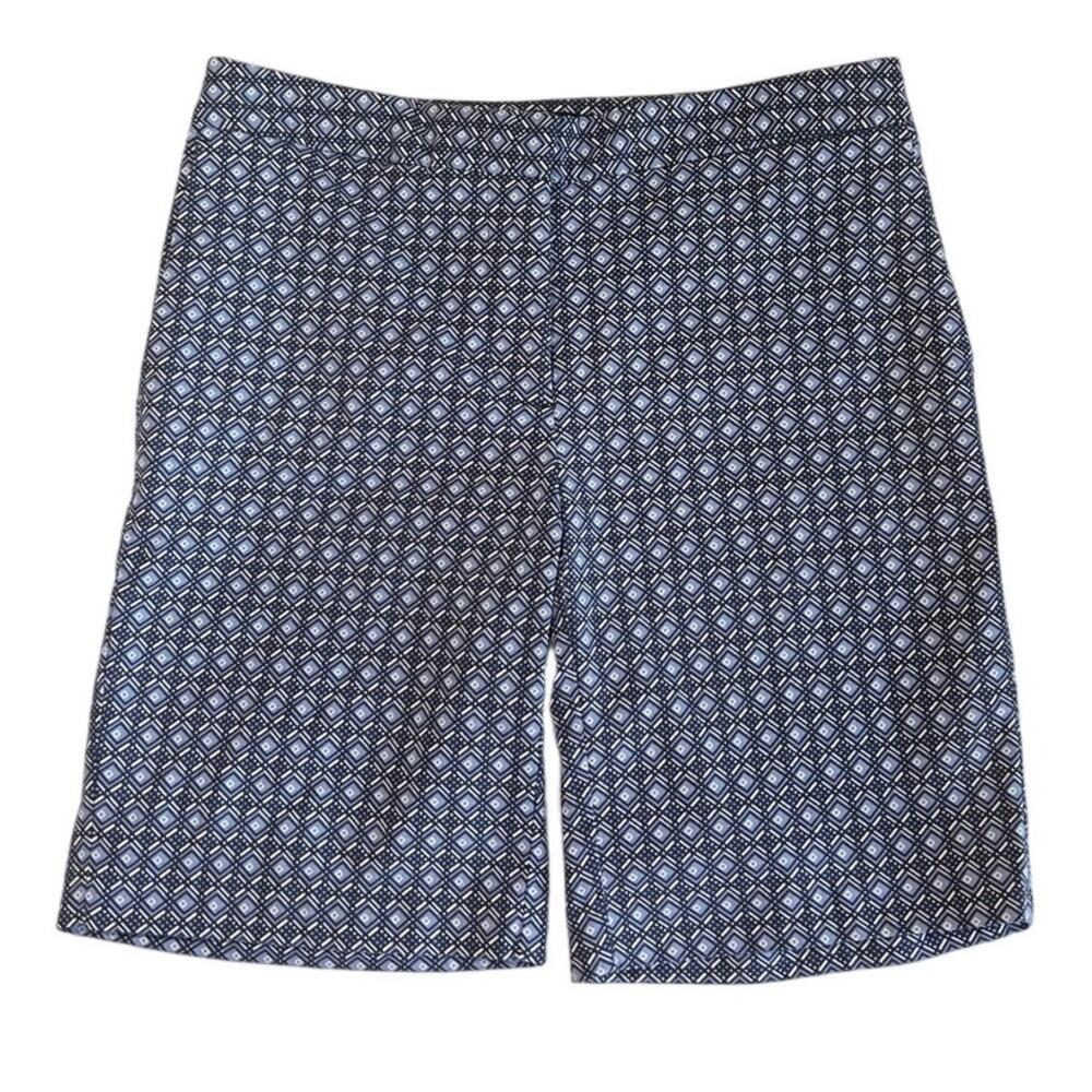 Mario Serrani Italy Blue Print Golf Shorts Women's Size 2 Stretch 8.5" inseam